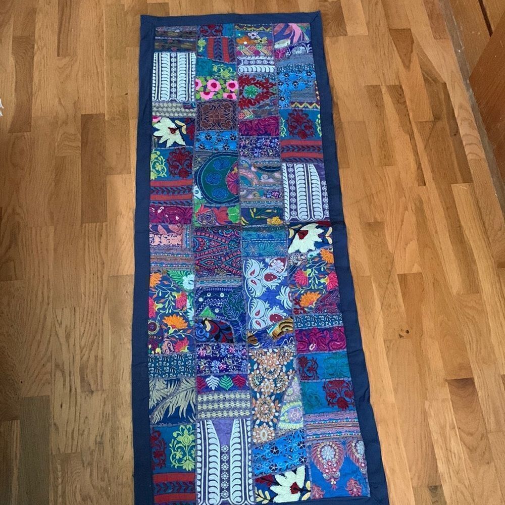 Wall Hanging Tapestry Exquisite Hand Crafted Embroidered India Colorful - Picture 2 of 11